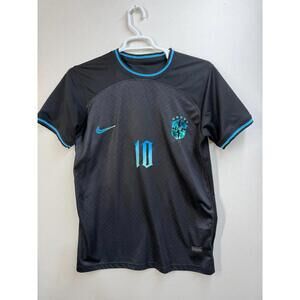 Brazil Jersey Size L Black and Green Football Soccer Soccer Shirt Neymar 10